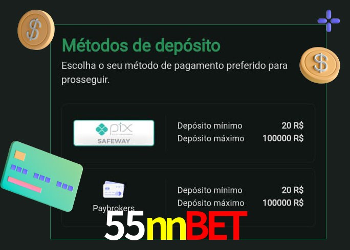 O cassino 55nnbet oferece uma grande variedade de métodos de pagamento